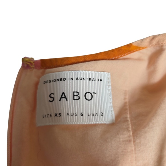 Sabo Skirt Linen Blend Floral Halter Tie Dress XS US 2 - Picture 4 of 4